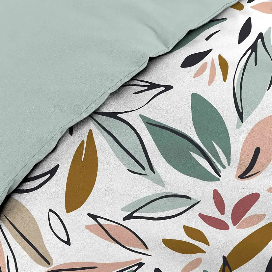 Douceur D'Intérieur Housse de couette 240x220 + 2 taies imprimées feuillages Sale