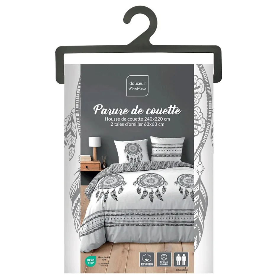 Douceur D'Intérieur Housse de couette 240x220 + 2 taies INDIAN DREAM 100% coton New