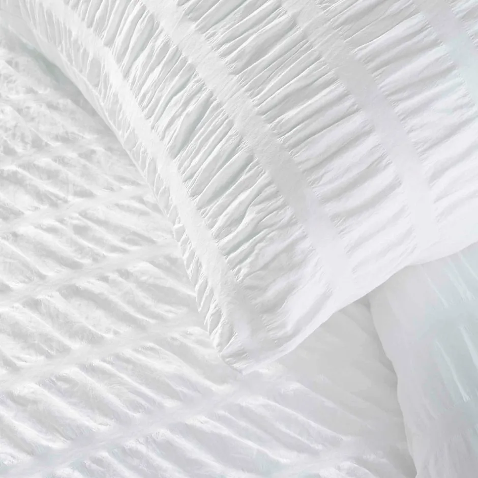Douceur D'Intérieur Housse de couette 240x220 + 2 taies plissée blanche