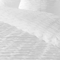 Douceur D'Intérieur Housse de couette 240x220 + 2 taies plissée blanche