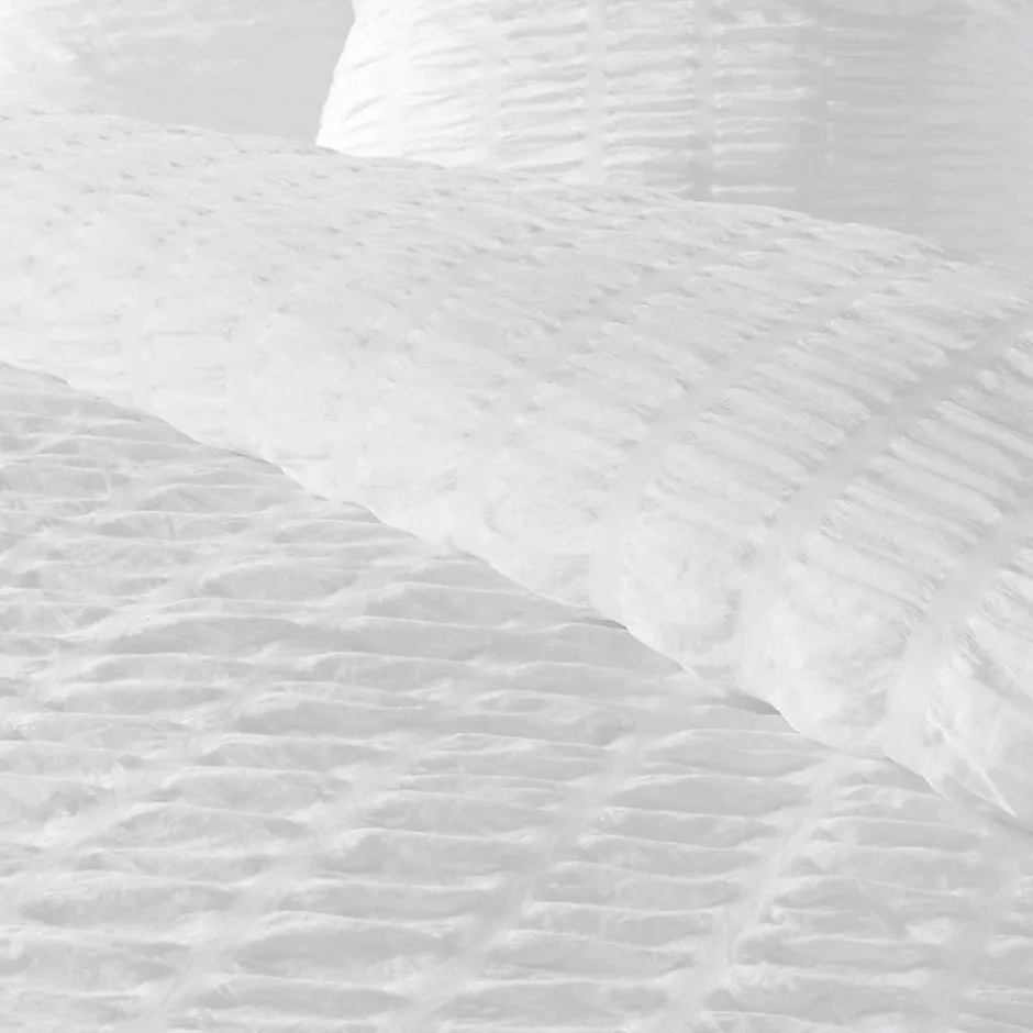 Douceur D'Intérieur Housse de couette 240x220 + 2 taies plissée blanche