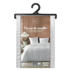 Douceur D'Intérieur Housse de couette 240x220 + 2 taies plissée blanche