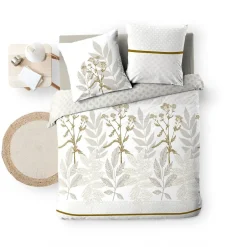 Douceur D'Intérieur Housse de couette 240x220 + 2 taies RAONI 100% coton 57fils New