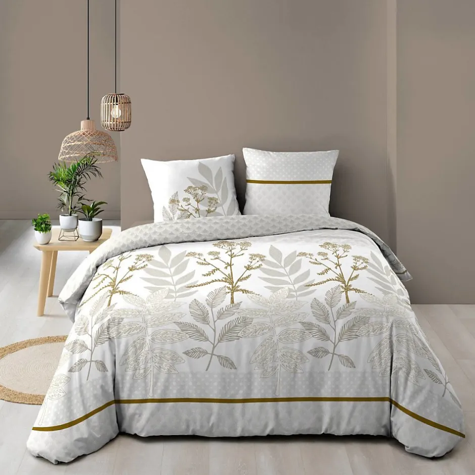 Douceur D'Intérieur Housse de couette 240x220 + 2 taies RAONI 100% coton 57fils New