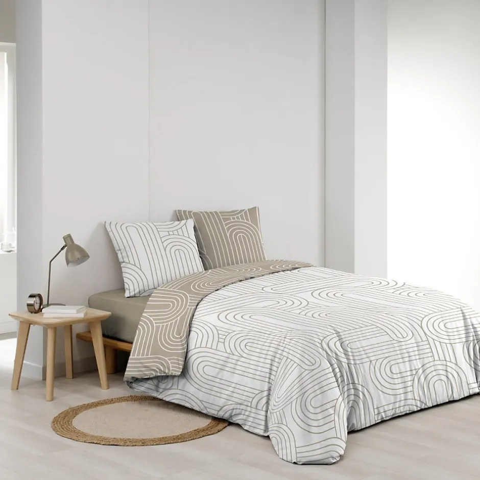 Douceur D'Intérieur Housse de couette 240x220 + 2 taies GEOMETRIQUE 100% coton 57fils Online