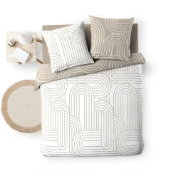 Douceur D'Intérieur Housse de couette 240x220 + 2 taies GEOMETRIQUE 100% coton 57fils Online