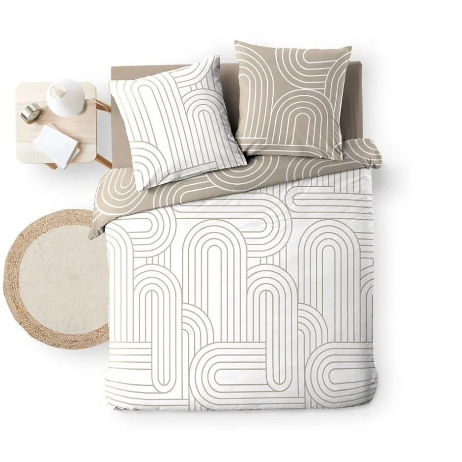 Douceur D'Intérieur Housse de couette 240x220 + 2 taies GEOMETRIQUE 100% coton 57fils Online