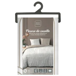 Douceur D'Intérieur Housse de couette 240x220 + 2 taies GEOMETRIQUE 100% coton 57fils Online