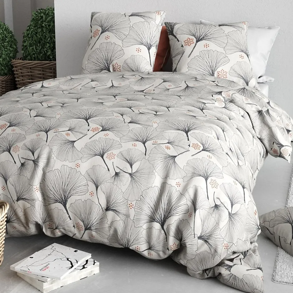 Atelier Du Coton Housse de couette 260x240 + 2 taies en coton 57 fils