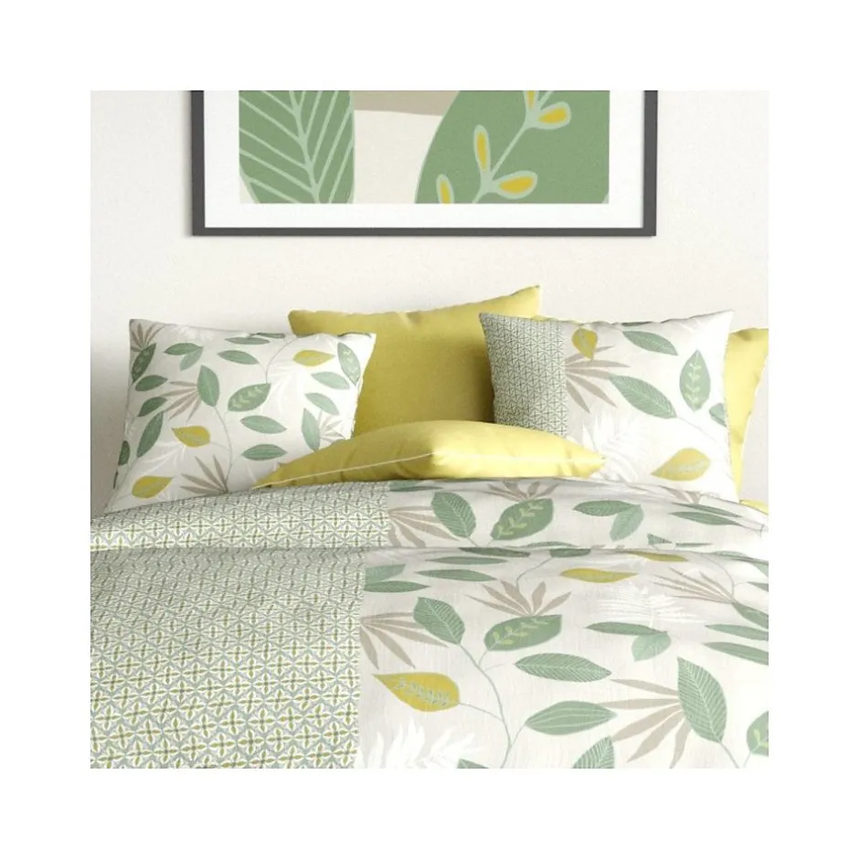 Atelier Du Coton Housse de couette 260x240 ARECA + 2 taies coton 57 fils