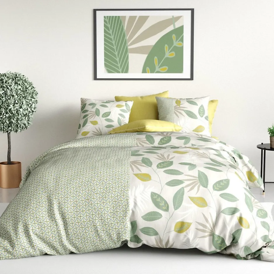 Atelier Du Coton Housse de couette 240x220 ARECA + 2 taies coton 57 fils