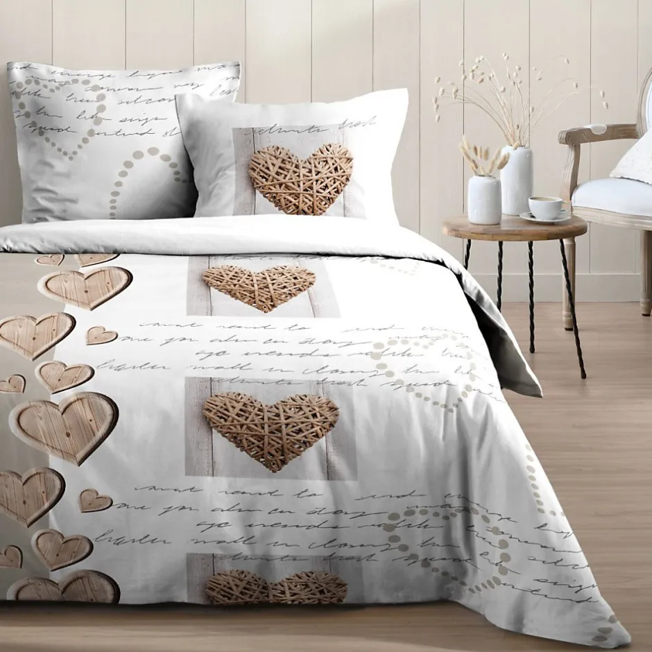STOF Housse de couette 240x220 CHARMING + 2 taies coton 57 fils Sale