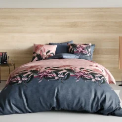 Housse De Rêve Housse de couette 220x240 cm + 2 taies d'oreiller 63x63 cm coton flora