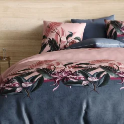 Housse De Rêve Housse de couette 220x240 cm + 2 taies d'oreiller 63x63 cm coton flora