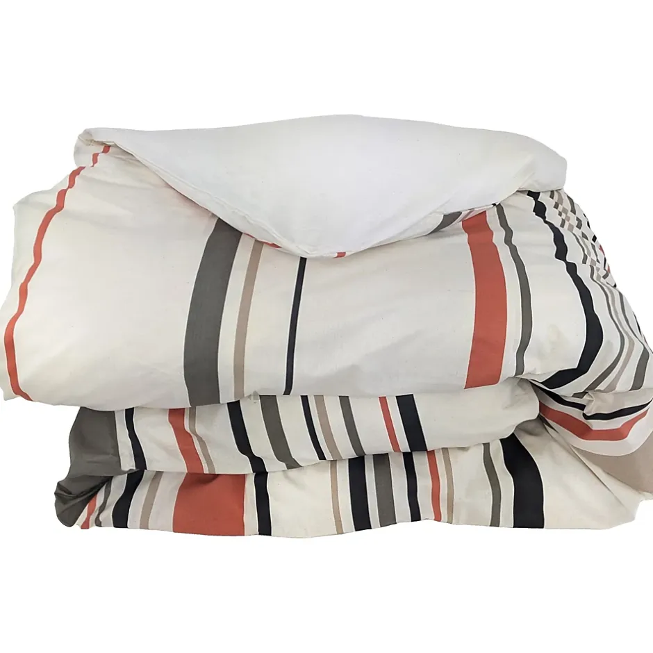 Linnea Housse de couette 200x200 cm coton HUGO beige/corail Hot