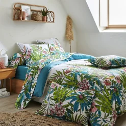 Linnea Housse de couette 140x200 cm coton SUMATRA bleu Paon