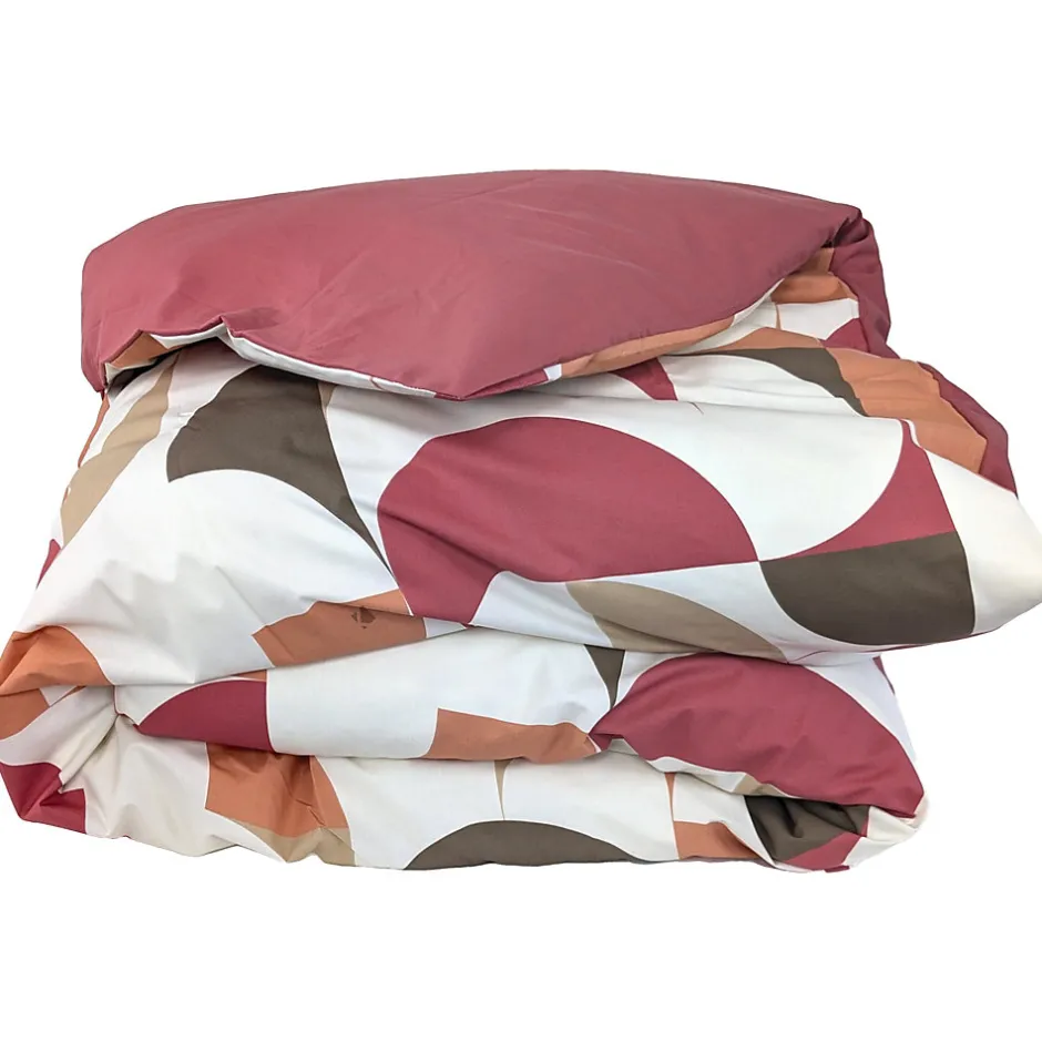 Linnea Housse de couette 300x240 cm en 100% percale MODULO blanc acajou