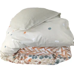 Linnea Housse de couette 140x200 cm en coton ÉVASION pêche écru