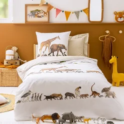 Linnea Housse de couette 140x200 cm en 100% percale de coton NOÉ blanc Hot