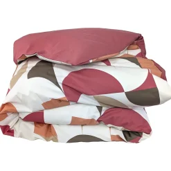 Linnea Housse de couette 200x200 cm en 100% percale MODULO blanc acajou