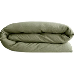 Linnea Housse de couette 140x200 cm lit simple lin lavé SONATE vert Sauge Best