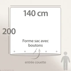 Linnea Housse de couette 140x200 cm lit simple lin lavé SONATE vert Sauge Best
