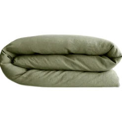 Linnea Housse de couette 260X240 cm lit queen size lin lavé SONATE vert Sauge