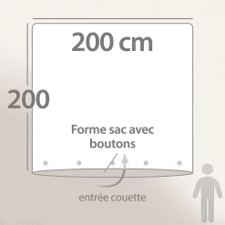 Linnea Housse de couette 200x200 cm lin lavé SONATE bleu Topaze Sale