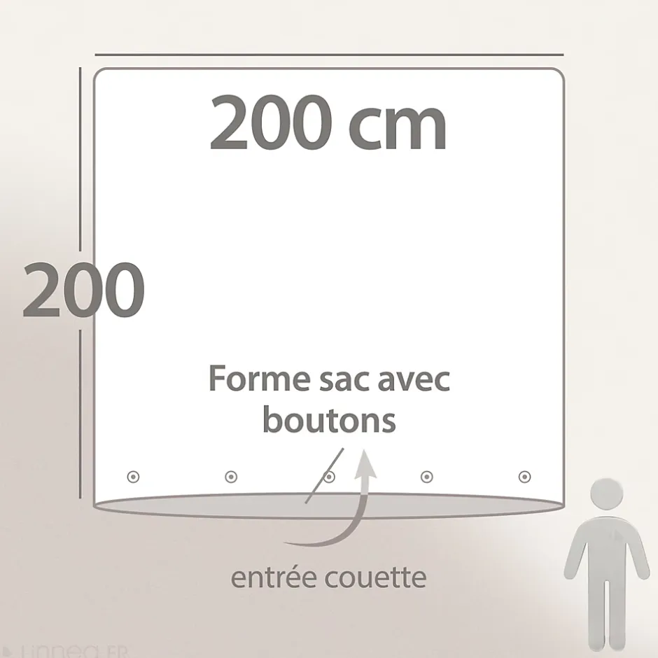 Linnea Housse de couette 200x200 cm lin lavé SONATE bleu Topaze Sale