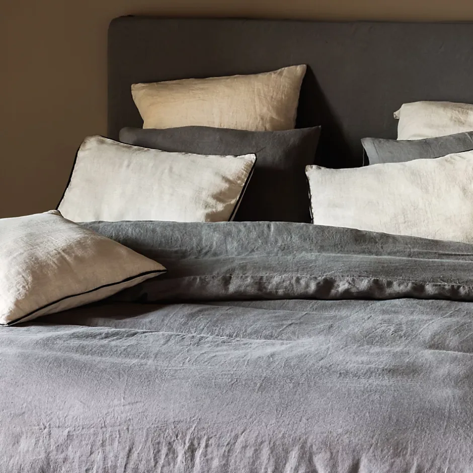 Linnea Housse de couette 200x200 cm lin lavé SONATE bleu Topaze Sale
