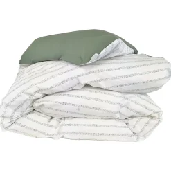 Linnea Housse de couette 140x200 cm percale coton GABY vert Kaki Clearance