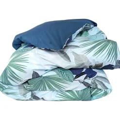 Linnea Housse de couette 300x240 cm percale de coton MOOREA PACIFIC bleu/vert Best