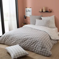 Linnea Housse de couette 260x240 cm percale coton DDM MAX Gris