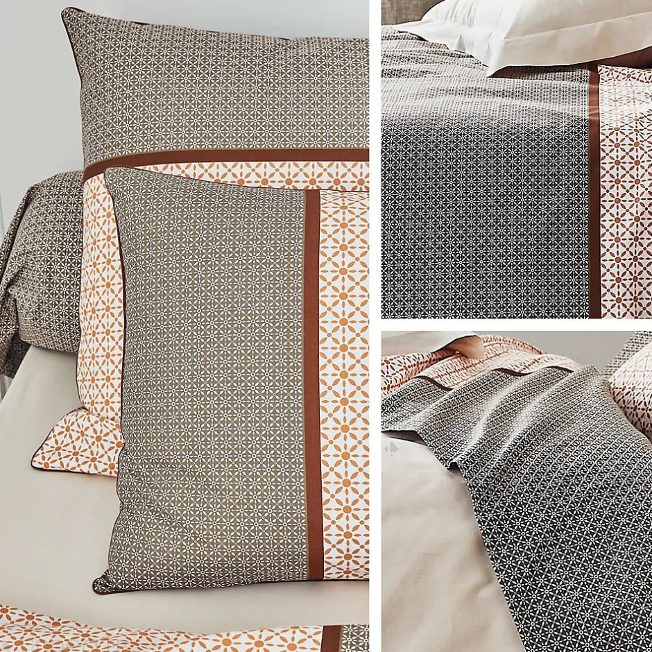 Linnea Housse de couette 260x240 cm percale coton GABIN marron