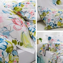 Linnea Housse de couette 200x200 cm percale coton NENUPHAR aqua Discount