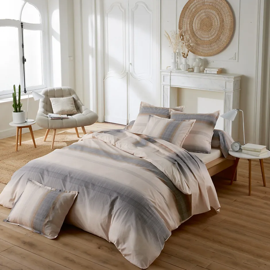 Linnea Housse de couette 240x220 cm percale coton ESTEBAN Beige
