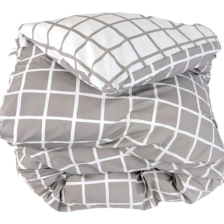 Linnea Housse de couette 200x200 cm percale coton DDM MAX Gris Outlet