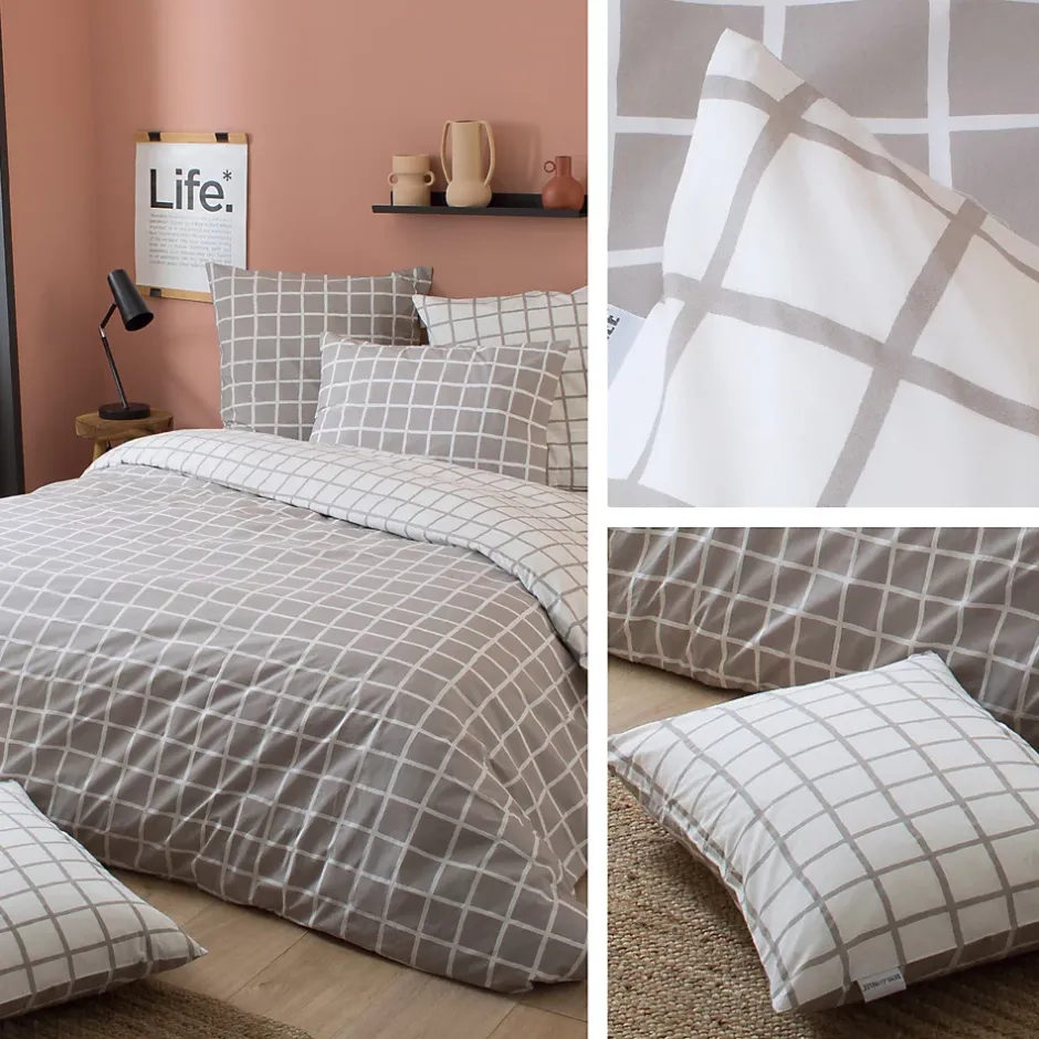 Linnea Housse de couette 200x200 cm percale coton DDM MAX Gris Outlet