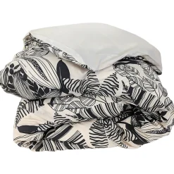 Linnea Housse de couette 300x240 cm percale de coton ALBA beige/noir Sale