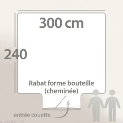 Linnea Housse de couette 300x240 cm percale de coton ALBA beige/noir Sale