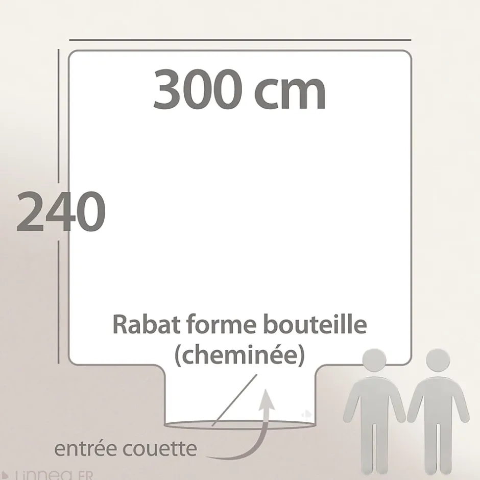 Linnea Housse de couette 300x240 cm percale de coton ALBA beige/noir Sale