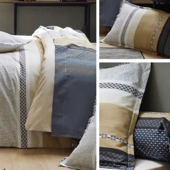 Linnea Housse de couette 260x240 cm percale coton MARLOW acier