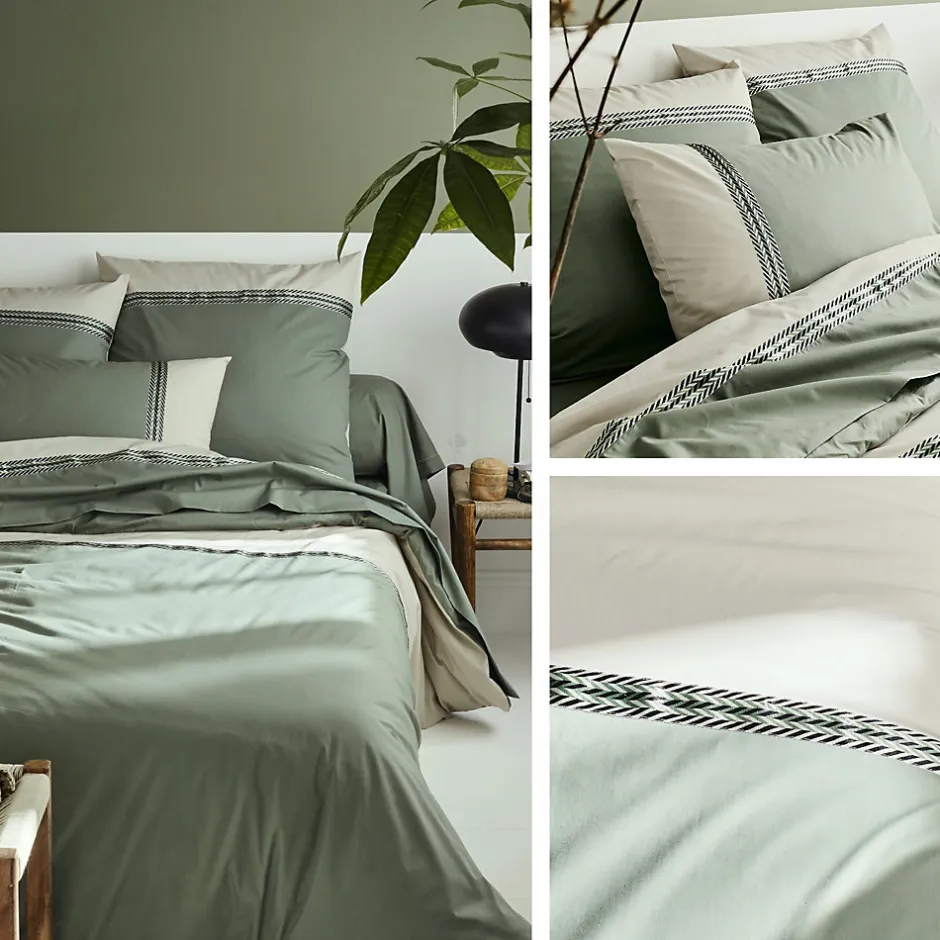 Linnea Housse de couette 260x240 cm percale coton NOA vert Kaki