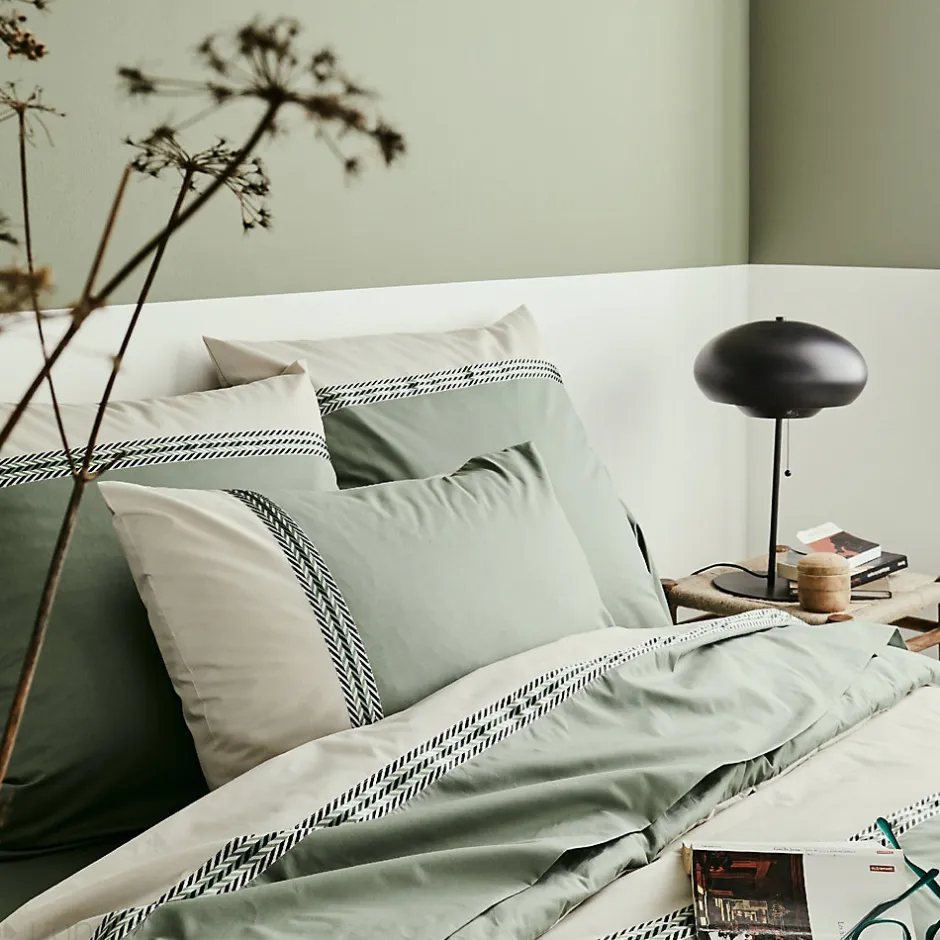 Linnea Housse de couette 260x240 cm percale coton NOA vert Kaki