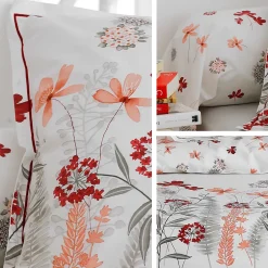 Linnea Housse de couette 200x200 cm Percale pur coton PETITE FOLIE Rouge Outlet