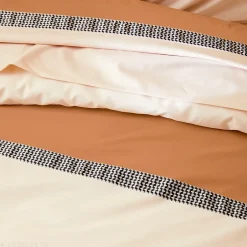 Linnea Housse de couette 260x240 cm percale coton MACASSAR Cognac New