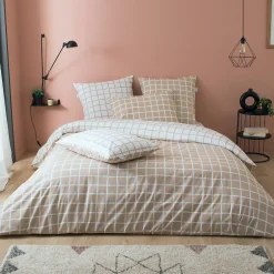Linnea Housse de couette 200x200 cm percale coton DDM MAX Beige