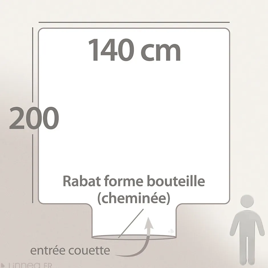 Linnea Housse de couette 140x200 cm percale coton MARLOW acier