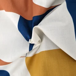 Linnea Housse de couette 200x200 cm percale de coton MODULO bleu cobalt