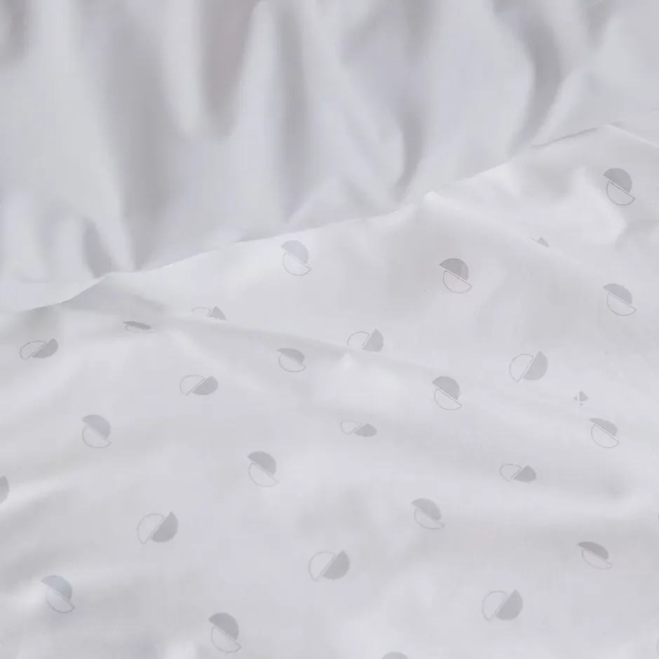 Linnea Housse de couette 140x200 cm percale coton ALEX gris Nuage Sale